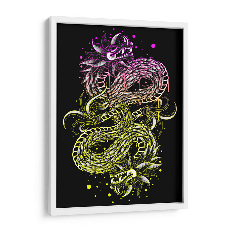 quetzalcoatl neon rosa y verde - Catpoe | Cuadro decorativo de Canvas Lab