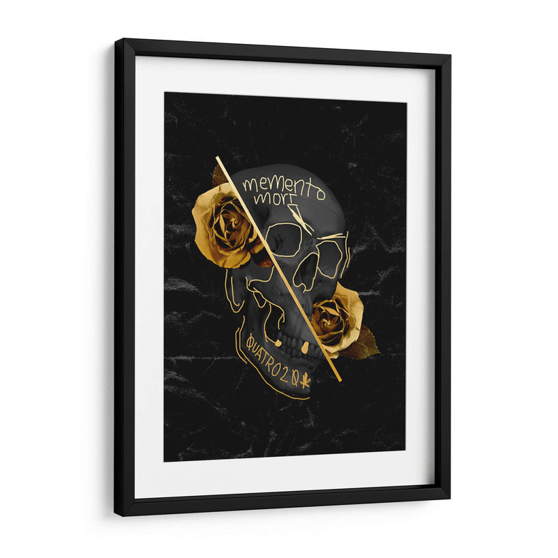 calavera y rosas doradas - Catpoe | Cuadro decorativo de Canvas Lab