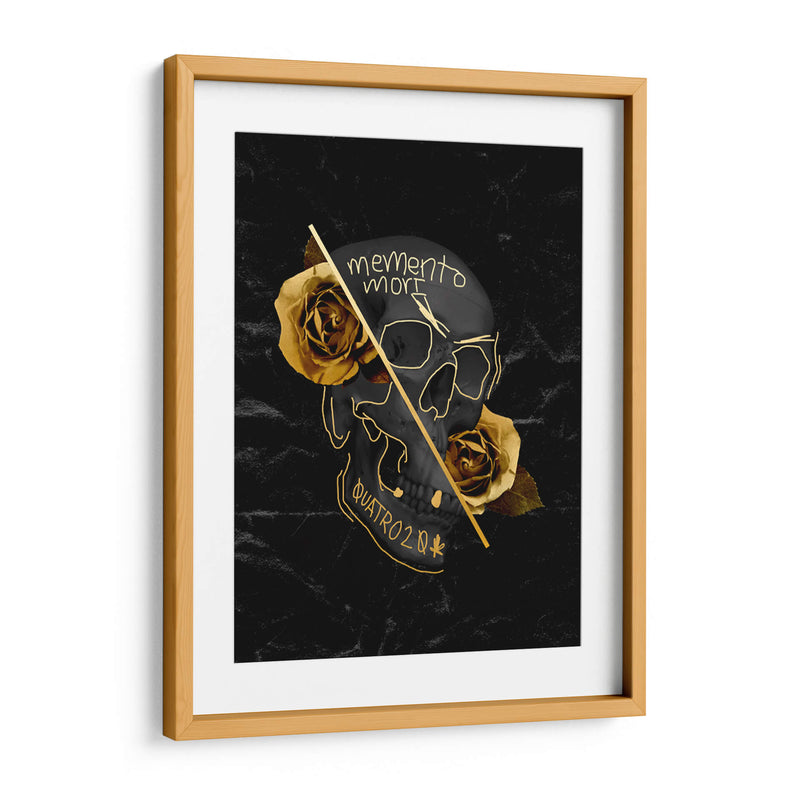 calavera y rosas doradas - Catpoe | Cuadro decorativo de Canvas Lab