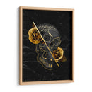 calavera y rosas doradas - Catpoe | Cuadro decorativo de Canvas Lab