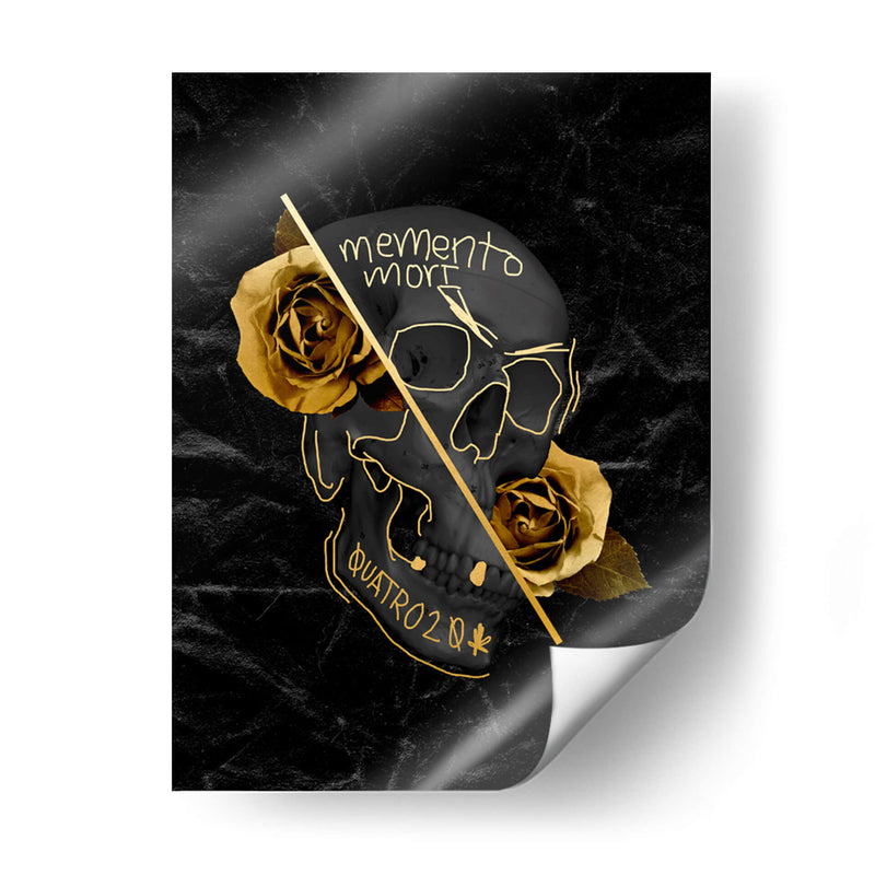 calavera y rosas doradas - Catpoe | Cuadro decorativo de Canvas Lab