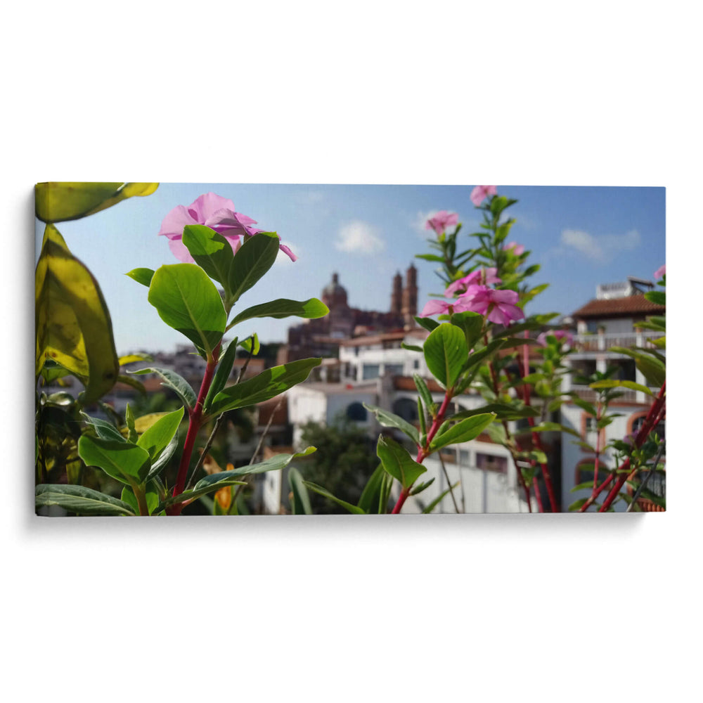 Vista florar a la Catedral de Taxco - Salvador Gallardo | Cuadro decorativo de Canvas Lab