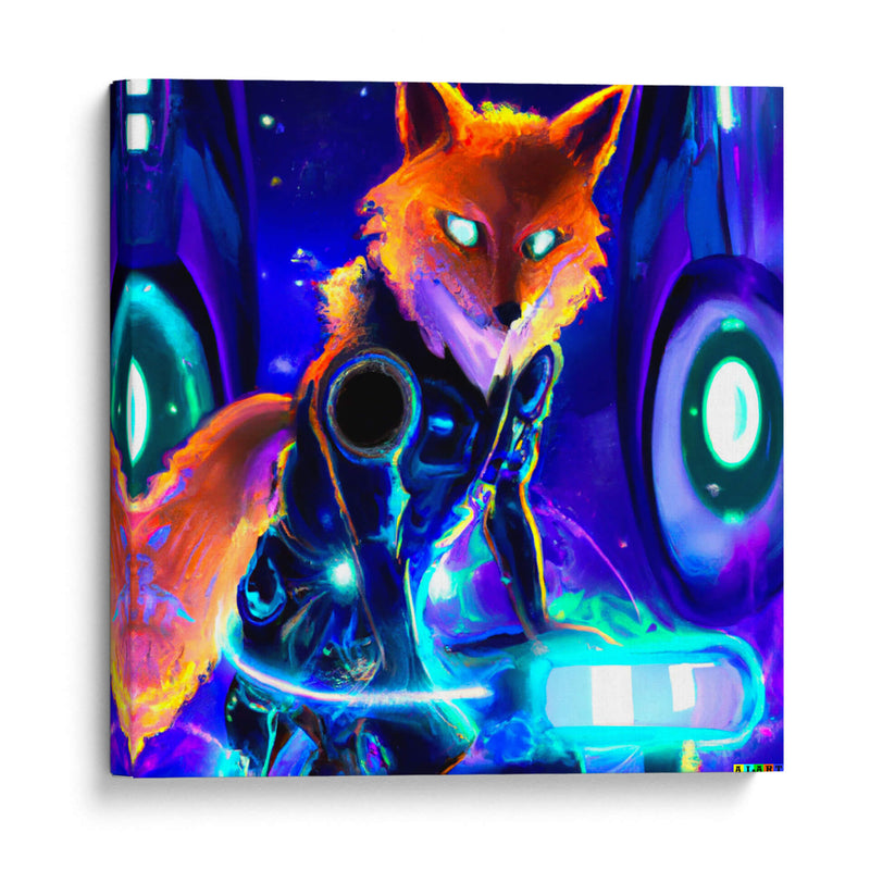 The Cyber Fox 4 - AI-ART | Cuadro decorativo de Canvas Lab