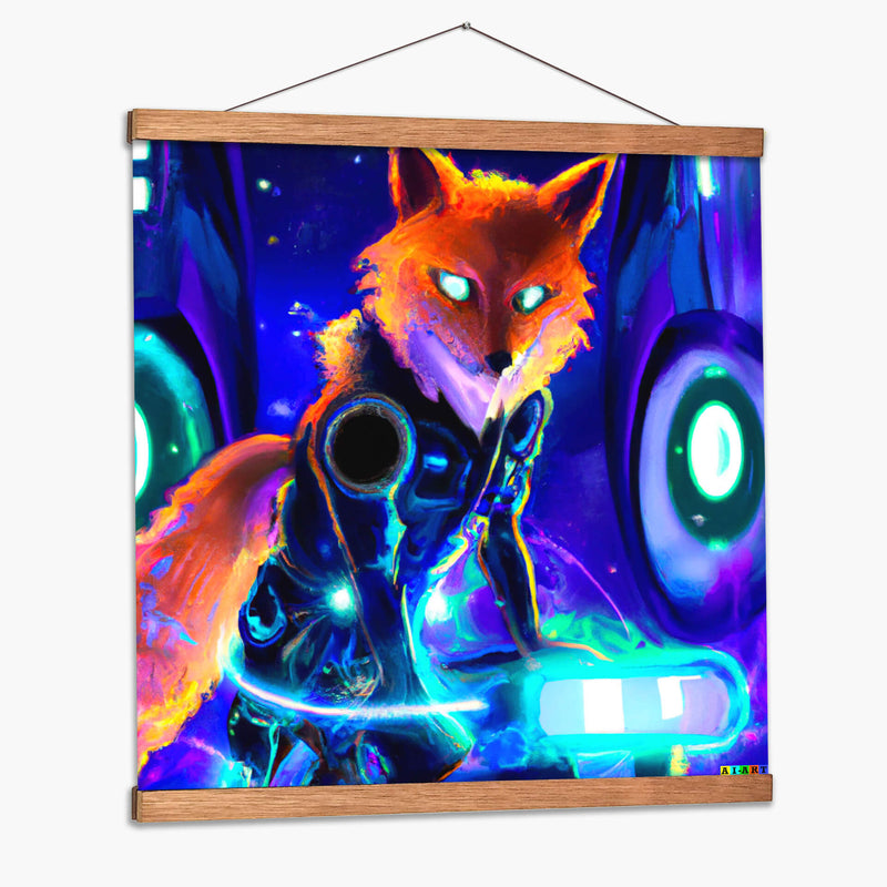 The Cyber Fox 4 - AI-ART | Cuadro decorativo de Canvas Lab