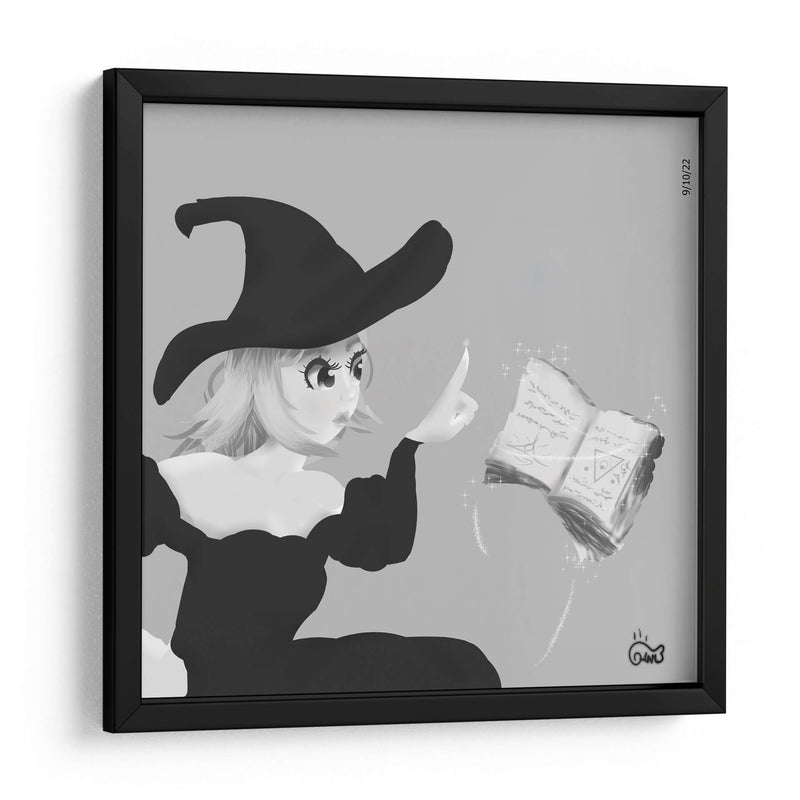 Bruja mirando su libro de hechizos - Ham Hams! | Cuadro decorativo de Canvas Lab