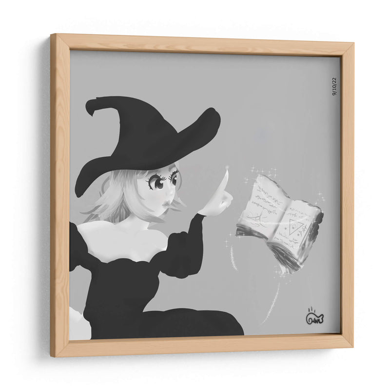 Bruja mirando su libro de hechizos - Ham Hams! | Cuadro decorativo de Canvas Lab