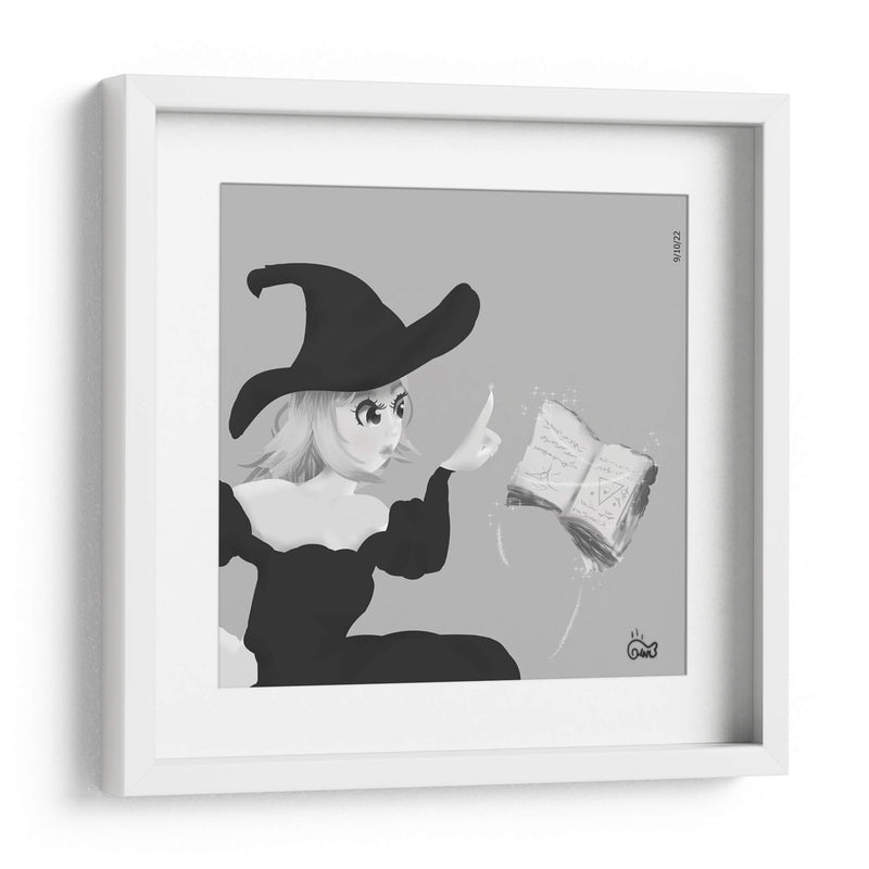 Bruja mirando su libro de hechizos - Ham Hams! | Cuadro decorativo de Canvas Lab