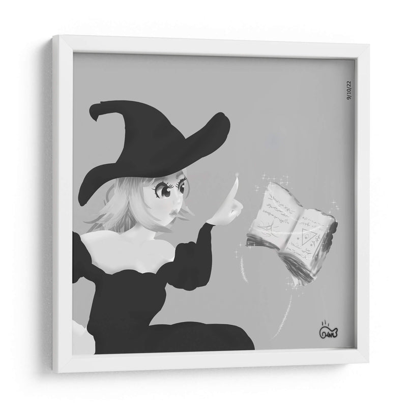 Bruja mirando su libro de hechizos - Ham Hams! | Cuadro decorativo de Canvas Lab