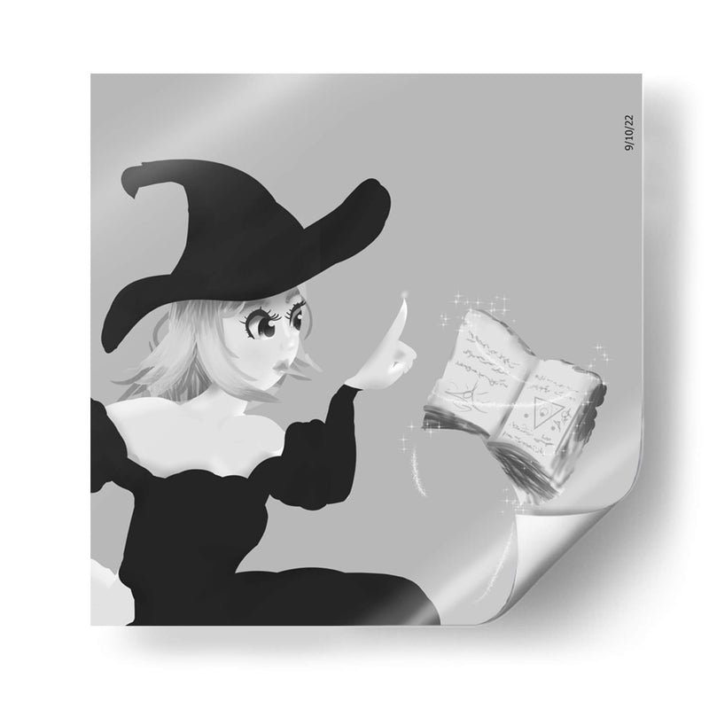 Bruja mirando su libro de hechizos - Ham Hams! | Cuadro decorativo de Canvas Lab