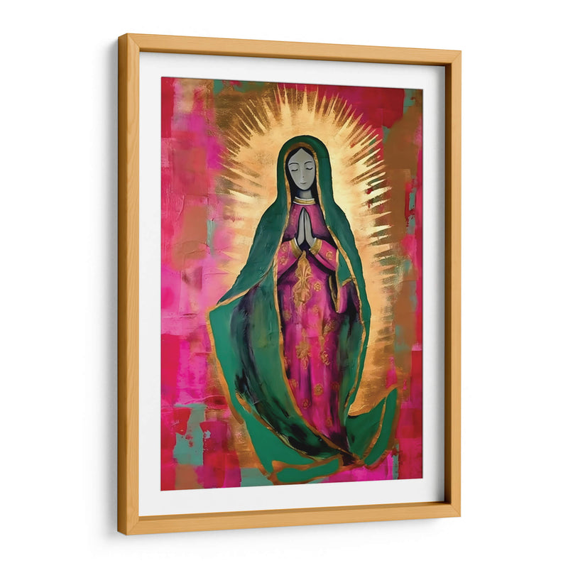 Virgen de Guadalupe Estilizada en rosa y Oro - Dav Madrid | Cuadro decorativo de Canvas Lab