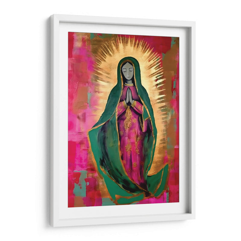 Virgen de Guadalupe Estilizada en rosa y Oro - Dav Madrid | Cuadro decorativo de Canvas Lab