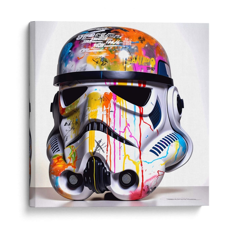 Casco colorido de Storm Trooper - Dominico Zafri | Cuadro decorativo de Canvas Lab