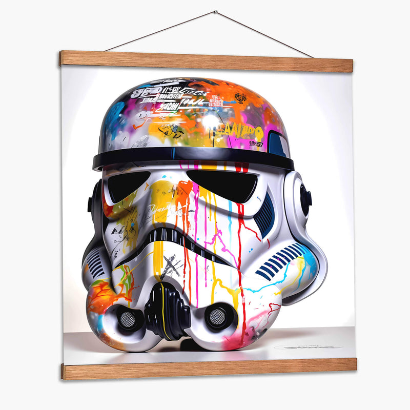 Casco colorido de Storm Trooper - Dominico Zafri | Cuadro decorativo de Canvas Lab