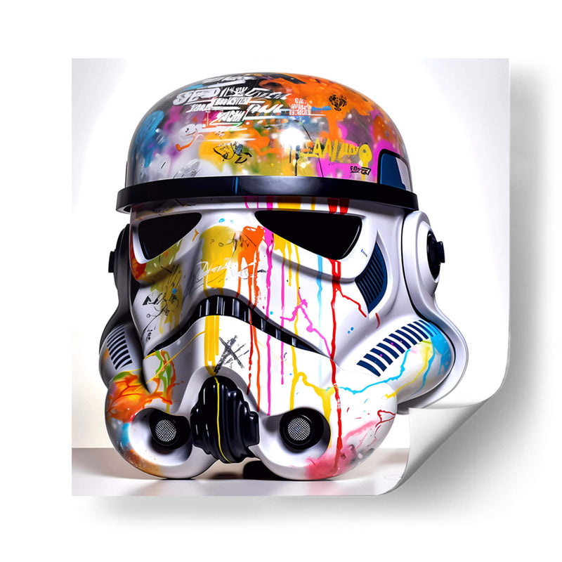 Casco colorido de Storm Trooper - Dominico Zafri | Cuadro decorativo de Canvas Lab