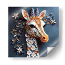 Jirafa Floreada I - Mafer Villarreal | Cuadro decorativo de Canvas Lab