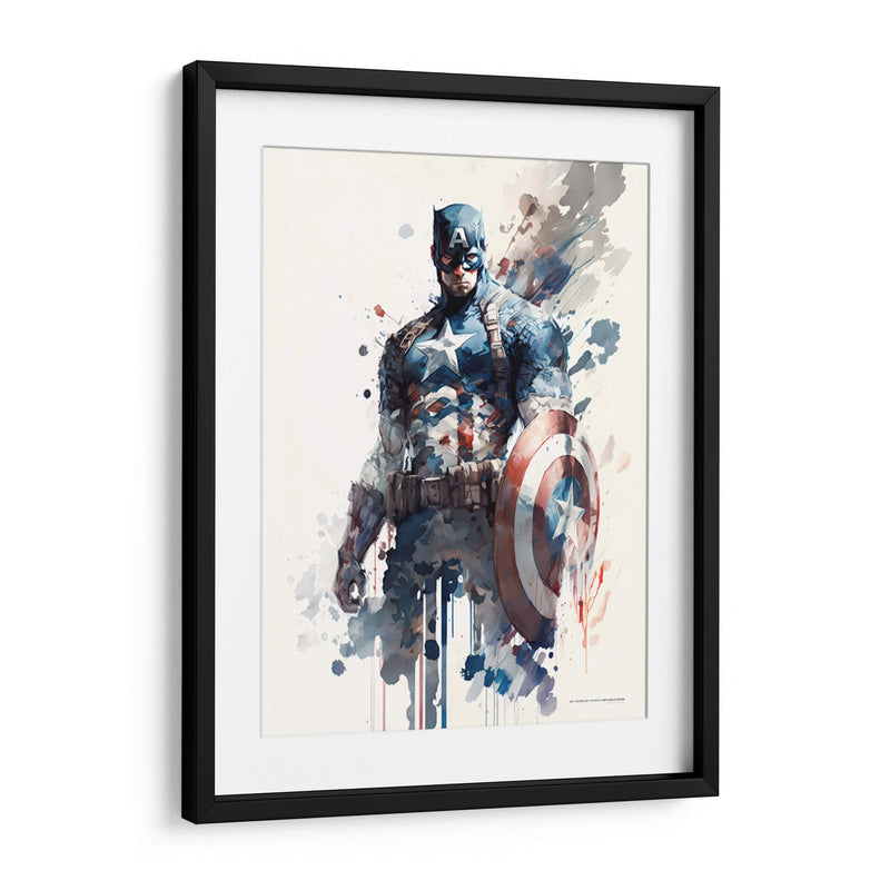 Captain America - Impressionist Hero | Cuadro decorativo de Canvas Lab