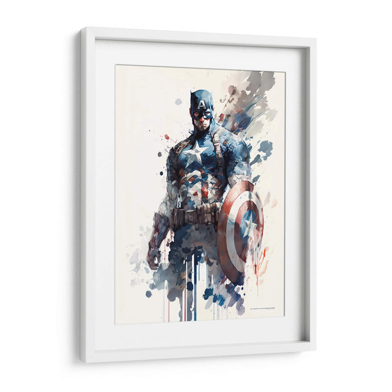 Captain America - Impressionist Hero | Cuadro decorativo de Canvas Lab