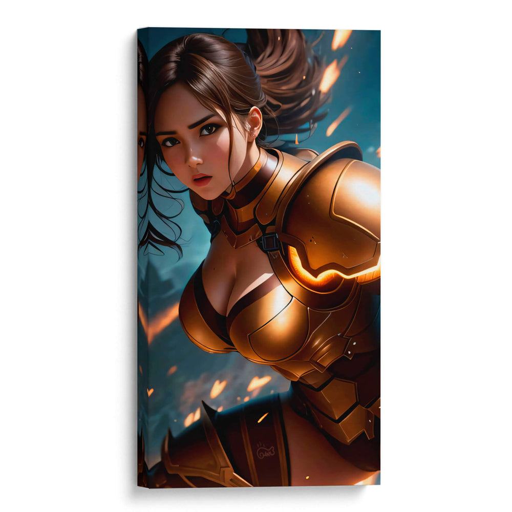 Chica con armadura dorada - Ham Hams! | Cuadro decorativo de Canvas Lab