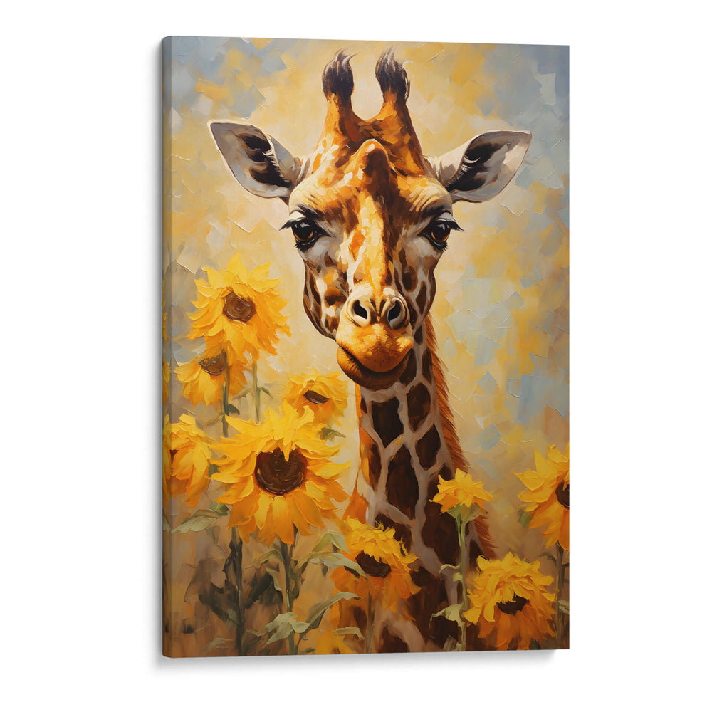 JIRAFA Y GIRASOLES - Dav Madrid | Cuadro decorativo de Canvas Lab