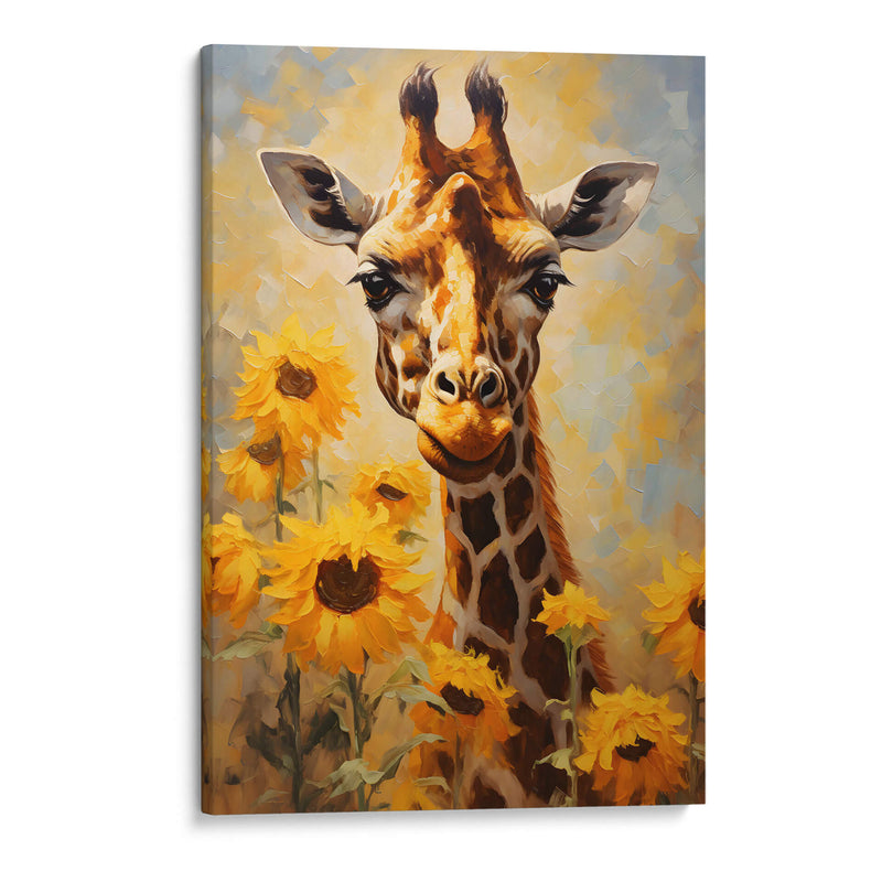 JIRAFA Y GIRASOLES - Dav Madrid | Cuadro decorativo de Canvas Lab