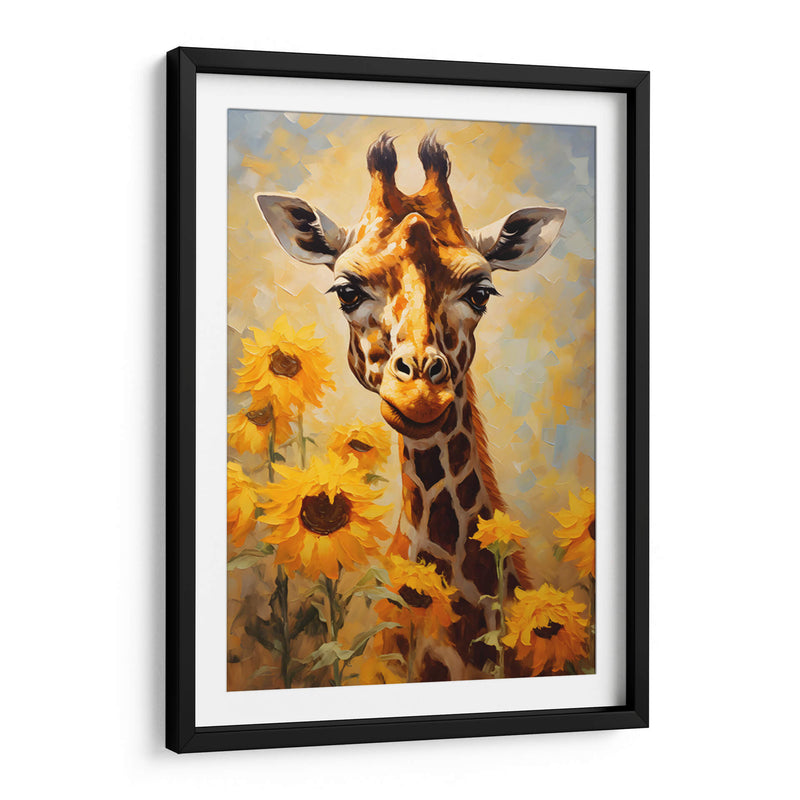 JIRAFA Y GIRASOLES - Dav Madrid | Cuadro decorativo de Canvas Lab