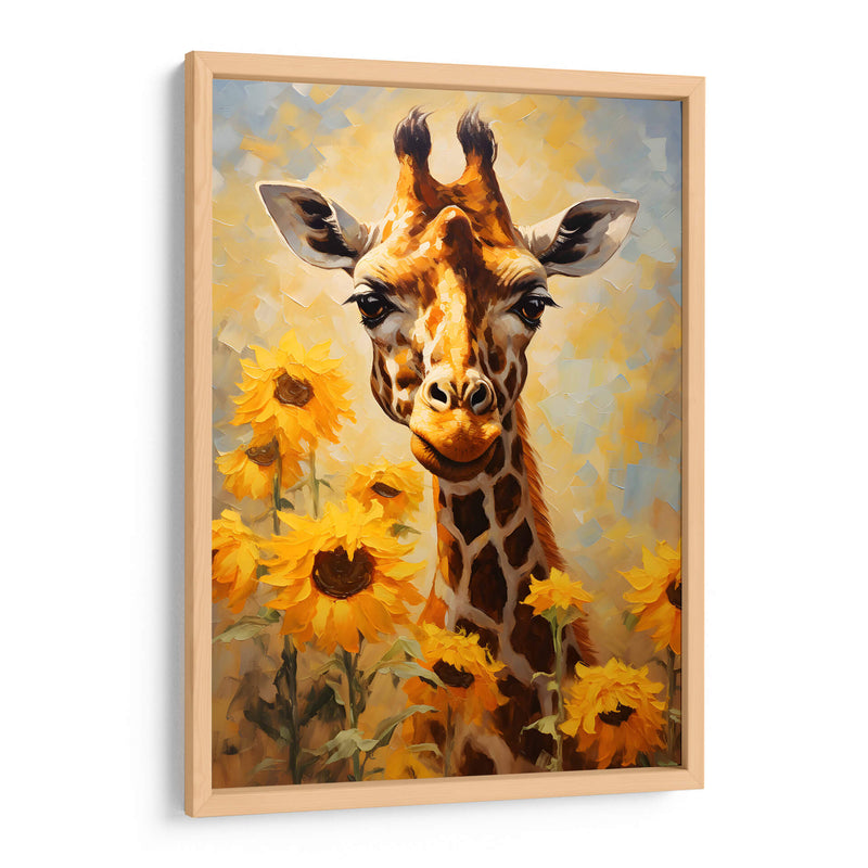 JIRAFA Y GIRASOLES - Dav Madrid | Cuadro decorativo de Canvas Lab