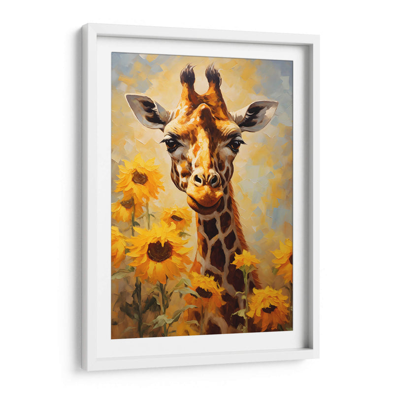 JIRAFA Y GIRASOLES - Dav Madrid | Cuadro decorativo de Canvas Lab
