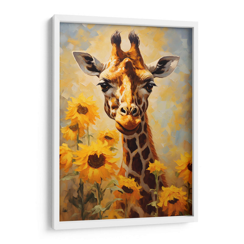 JIRAFA Y GIRASOLES - Dav Madrid | Cuadro decorativo de Canvas Lab
