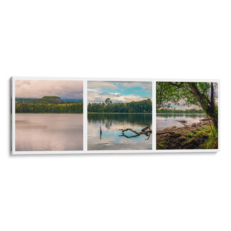 Laguna Patagonia Chilena Tríptico  - Carla Fernández | Cuadro decorativo de Canvas Lab
