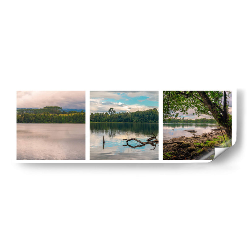 Laguna Patagonia Chilena Tríptico  - Carla Fernández | Cuadro decorativo de Canvas Lab