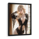 Belleza Rubia en Ropa Negra - DeLaVegaGaming | Cuadro decorativo de Canvas Lab