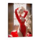 Belleza Rubia en Ropa Roja - DeLaVegaGaming | Cuadro decorativo de Canvas Lab