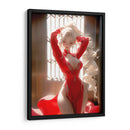 Belleza Rubia en Ropa Roja - DeLaVegaGaming | Cuadro decorativo de Canvas Lab