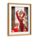 Belleza Rubia en Ropa Roja - DeLaVegaGaming | Cuadro decorativo de Canvas Lab