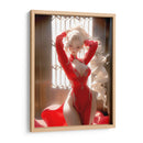 Belleza Rubia en Ropa Roja - DeLaVegaGaming | Cuadro decorativo de Canvas Lab