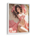 Belleza Castaña en Ropa Rosa - DeLaVegaGaming | Cuadro decorativo de Canvas Lab