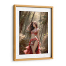 Belleza Castaña en Ropa Roja y Negra - DeLaVegaGaming | Cuadro decorativo de Canvas Lab