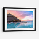 Atardecer rosado con palapa en Cozumel - Carla Fernández | Cuadro decorativo de Canvas Lab