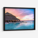 Atardecer rosado con palapa en Cozumel - Carla Fernández | Cuadro decorativo de Canvas Lab