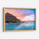 Atardecer rosado con palapa en Cozumel - Carla Fernández | Cuadro decorativo de Canvas Lab