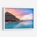 Atardecer rosado con palapa en Cozumel - Carla Fernández | Cuadro decorativo de Canvas Lab