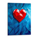 Corazón Poligonal Rojo sobre Fondo Poligonal Azul - DeLaVegaGaming | Cuadro decorativo de Canvas Lab