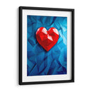 Corazón Poligonal Rojo sobre Fondo Poligonal Azul - DeLaVegaGaming | Cuadro decorativo de Canvas Lab