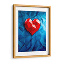 Corazón Poligonal Rojo sobre Fondo Poligonal Azul - DeLaVegaGaming | Cuadro decorativo de Canvas Lab