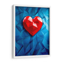 Corazón Poligonal Rojo sobre Fondo Poligonal Azul - DeLaVegaGaming | Cuadro decorativo de Canvas Lab