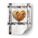 Corazón de Oro sobre Mármol Blanco - DeLaVegaGaming | Cuadro decorativo de Canvas Lab