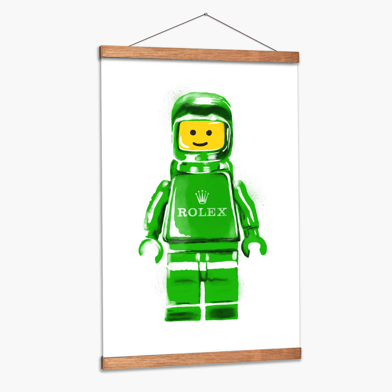 Lego Man Green - Fake Classics | Cuadro decorativo de Canvas Lab