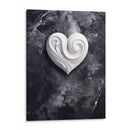 Corazón Blanco de Mármol sobre Mármol Negro - DeLaVegaGaming | Cuadro decorativo de Canvas Lab