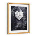 Corazón Blanco de Mármol sobre Mármol Negro - DeLaVegaGaming | Cuadro decorativo de Canvas Lab