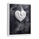 Corazón Blanco de Mármol sobre Mármol Negro - DeLaVegaGaming | Cuadro decorativo de Canvas Lab